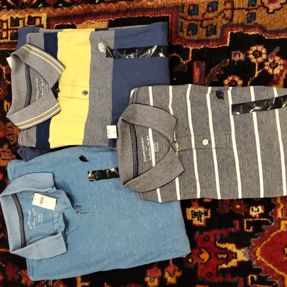 Lot of 3 Banana Republic Men's Golf Shirts XL